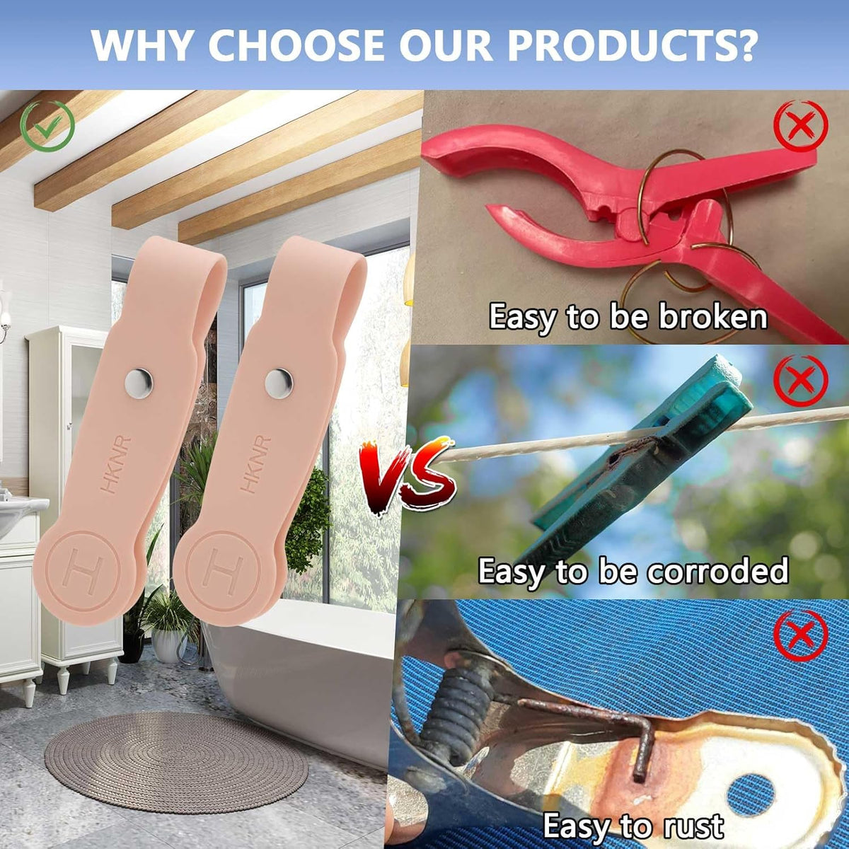 2 Pcs Strong Magnetic Towel Clips for Kitchen, Waterproof Silicone Towel Holder, Multi-Purpose Towel Holder for Bathroom, Kitchen, Outdoor Use (2 Pcs Khaki)