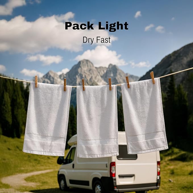 JMR Bulk-Friendly Essentials - Practical Cotton Towels - Economical 20" by 40" Multi-Purpose Towel - Absorbent, Quick-Drying, Soft, Lightweight - Ideal for Pool, Gym, Spa (White) - 72 Pack