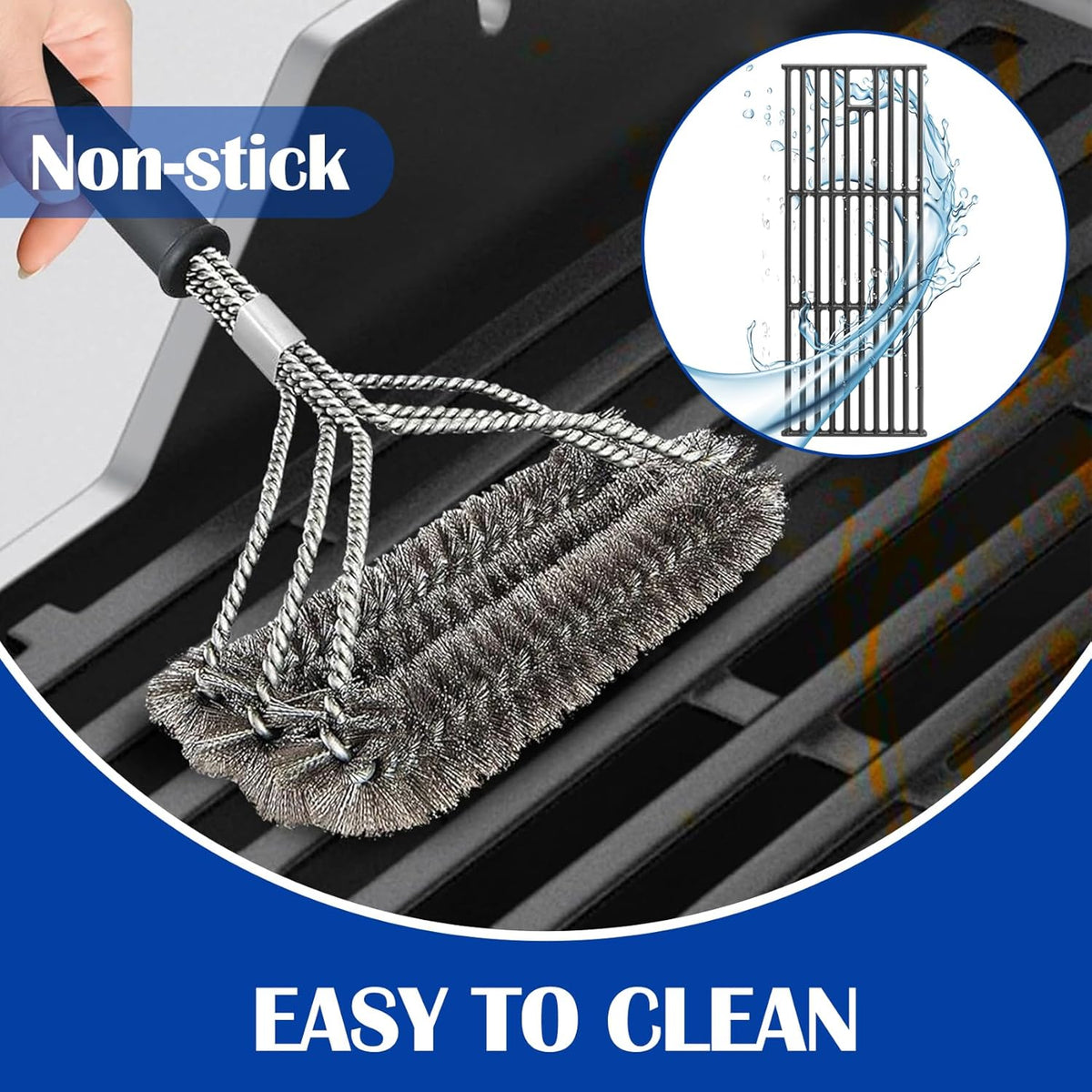 SafBbcue 16517 Cast Iron Graets for Bull 4 Burner Grill Replacement Parts Bull Angus 47628 47629 Bull Steer 69008 69009 Bull Outlow 26038 26039 Lion Premium 75000 Grill Parts