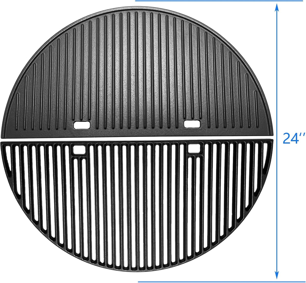 24" Cast Iron Heavy Round Grill Grates and Griddle for BGE, Big Green Egg XL, Weber Summit Kamado E6, S6 Joe Big Joe I, II III Smokers 24-inch Charcoal Grill