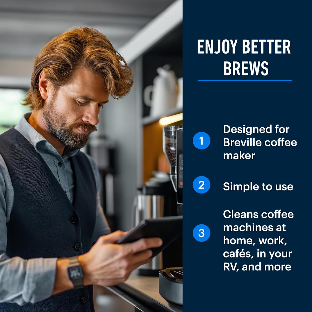 Essential Values Descaling Solution Compatible with Breville - Coffee Pot Cleaner and Descaler - Descaler Specially Formulated for Breville Coffee Machines - 12 Month Supply 2-Pack