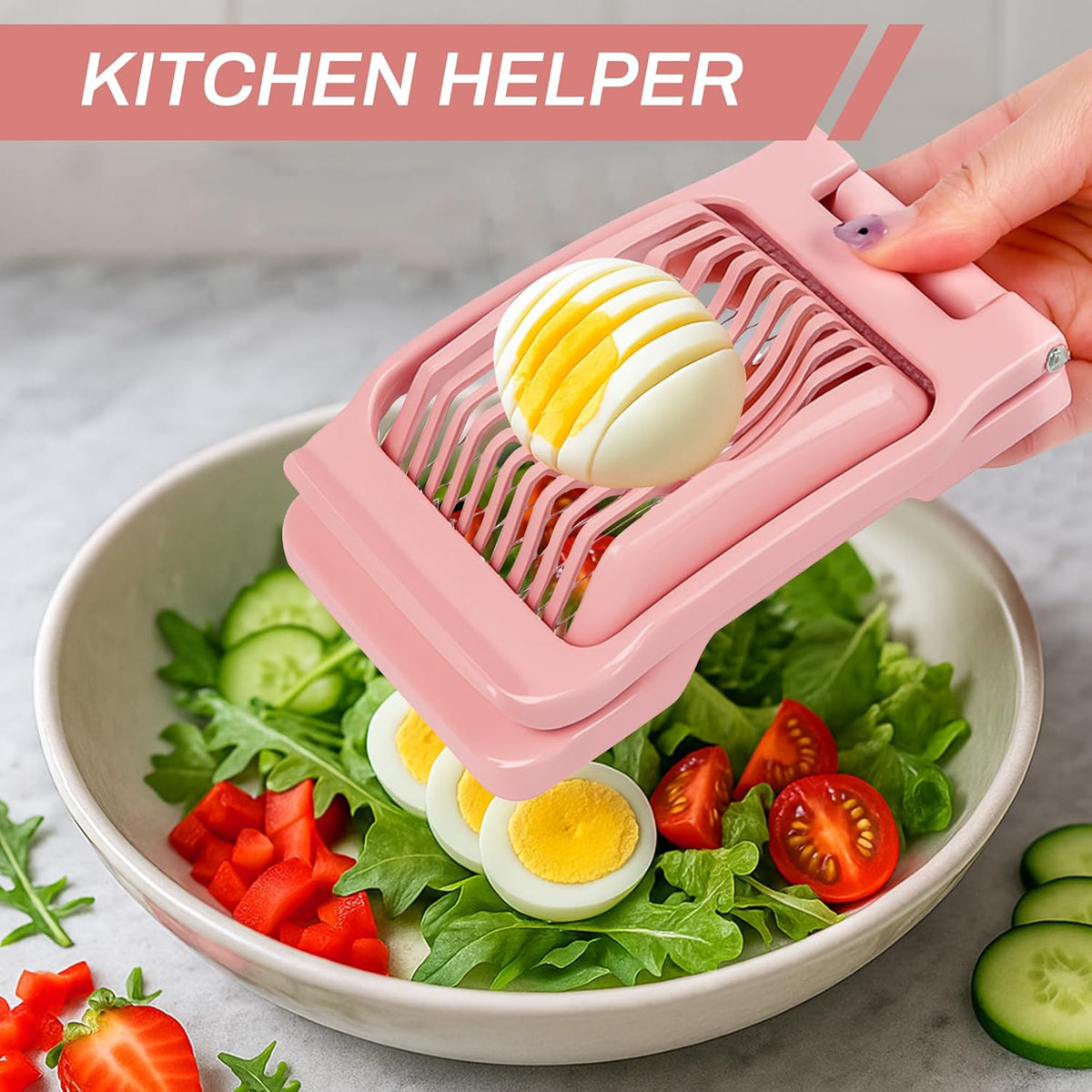 Egg Slicer for Hard Boiled Eggs Egg Cutter Strawberry Dicer for Kitchen Home Use