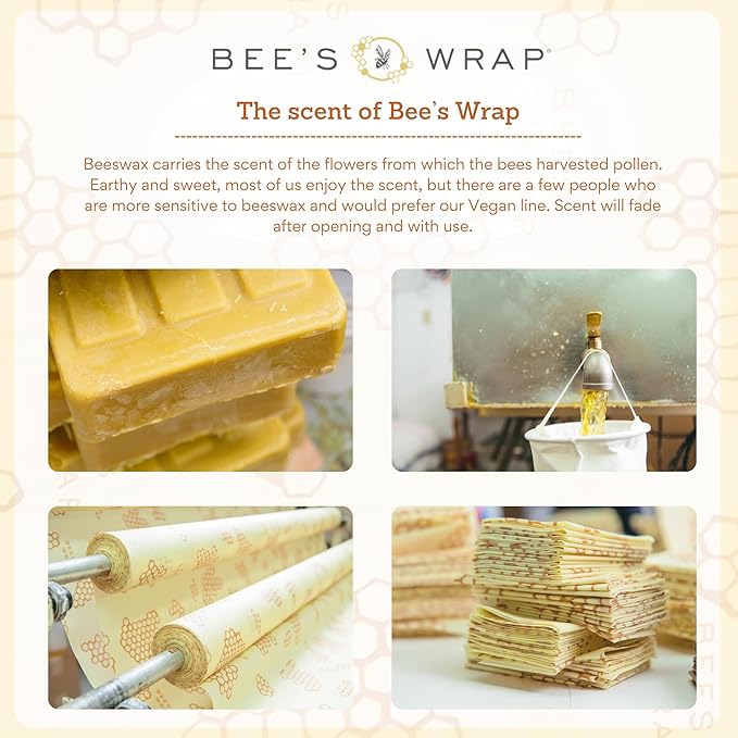 Bee's Wrap Beeswax Wraps for Food - Mushroom Magic Cut to Size 14x52" Wax Paper Roll - Made in USA Reusable Waxed Paper & Bowl Covers - Organic Eco-Friendly Alternative to Aluminum Foil & Plastic Wrap