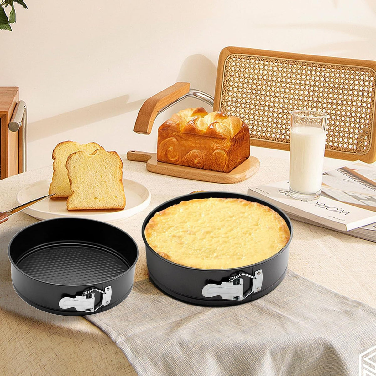 6PCS Springform Pan Round Non Stick Cheesecake Pan Durable Cake Baking Pans with Removable Bottom Cake Molds for Baking