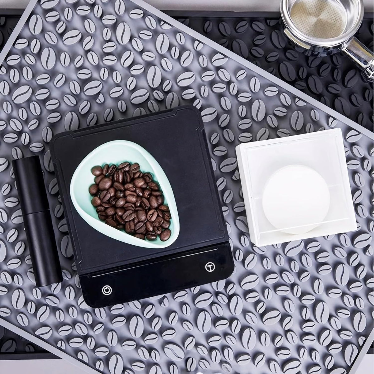 Coffee Machine Mat for Countertops, Waterproof Dish Drying Mat for Kitchen, Bars, Restaurant, 18X12in 1cm Thick Coffee Mat, Bar Decor, Espresso Mat, Non-Slip Drip Tray Mat(Gray,18"x12")