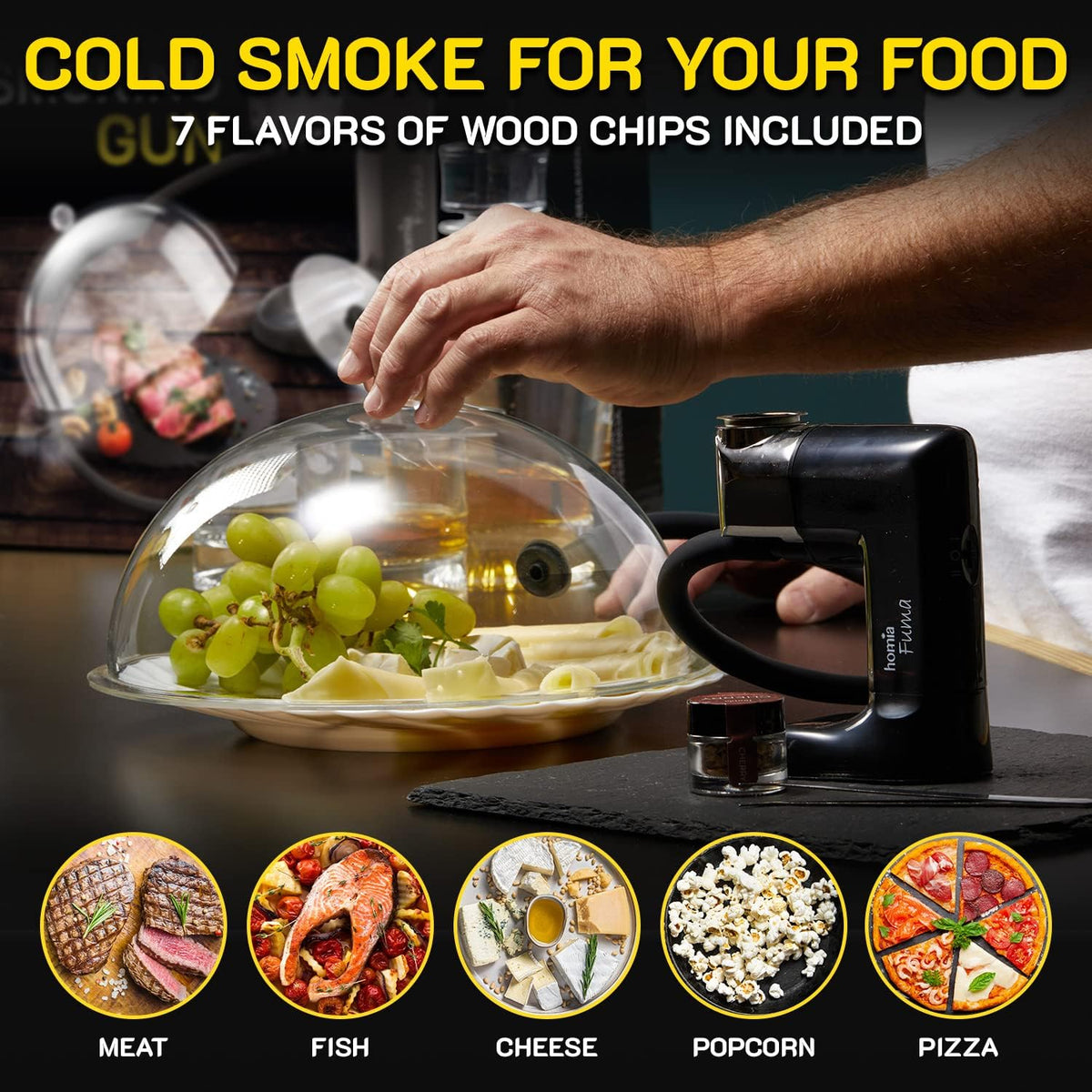Cocktail Smoker Kit - Whiskey Smoker Kit - Smoke Infuser - Extended Kit, 14 PCS, Smoker Machine with Accessories and Wood Chips - Indoor Smoker - Gift for Men