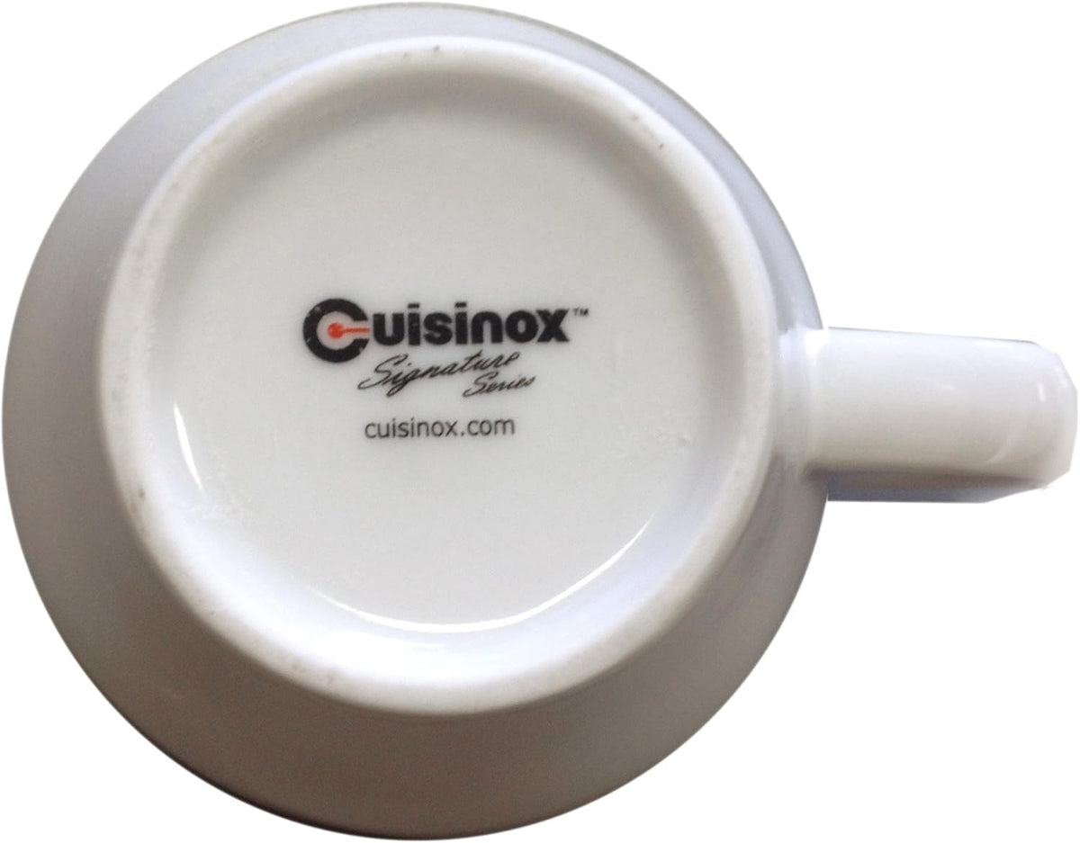 CUISINOX Italian Classic White Porcelain Espresso Cups and Saucers – Set of 6, 2 oz – Coffee Cups for Espresso Shots, Cappuccino, Latte – Perfect for Home and Coffee Bar Accessories