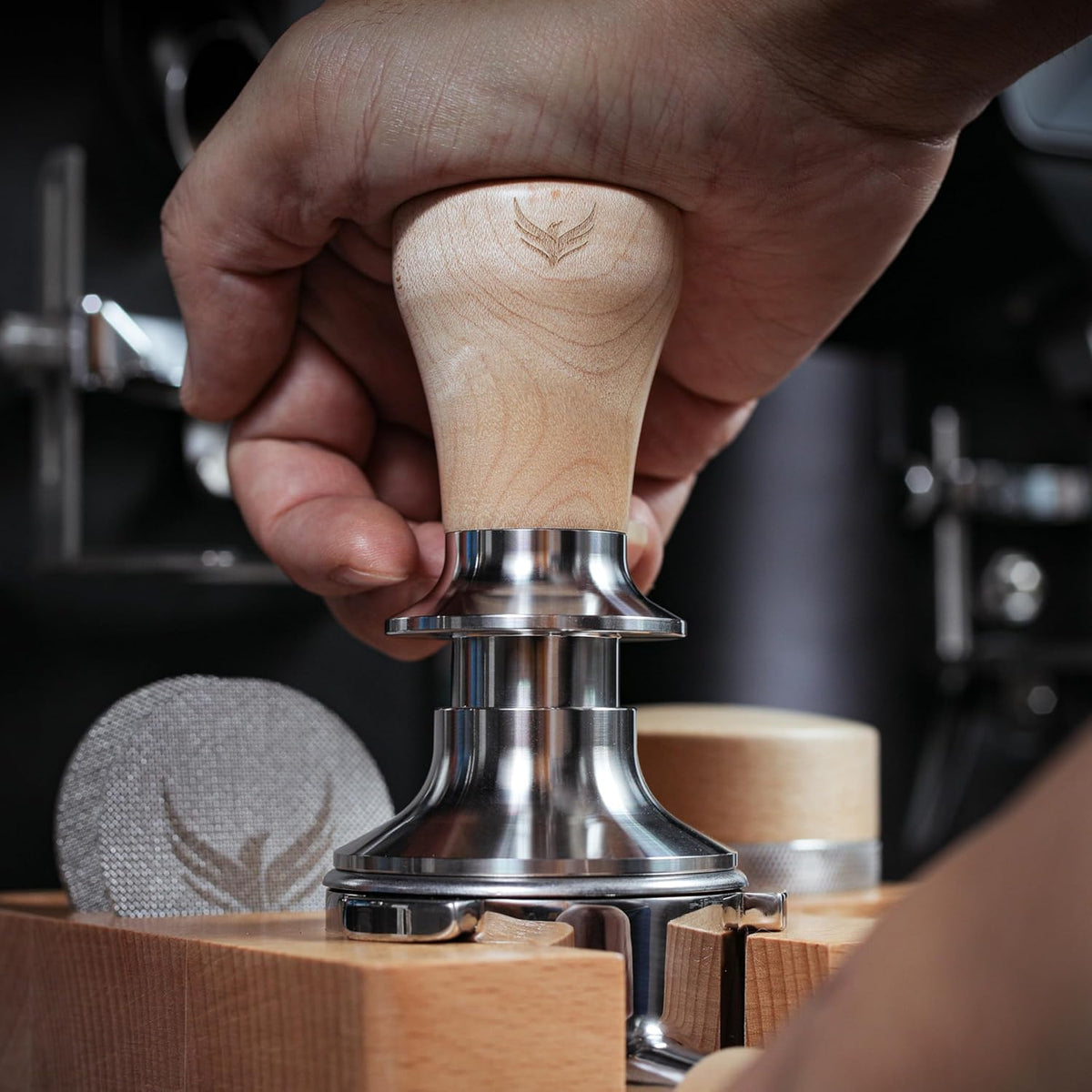Espresso Accessories Kit 58mm for E61 Group Head Bottomless Portafilter, Calibrated Tamper, Dosing Funnel with Puck Filter, and Espresso Distributor