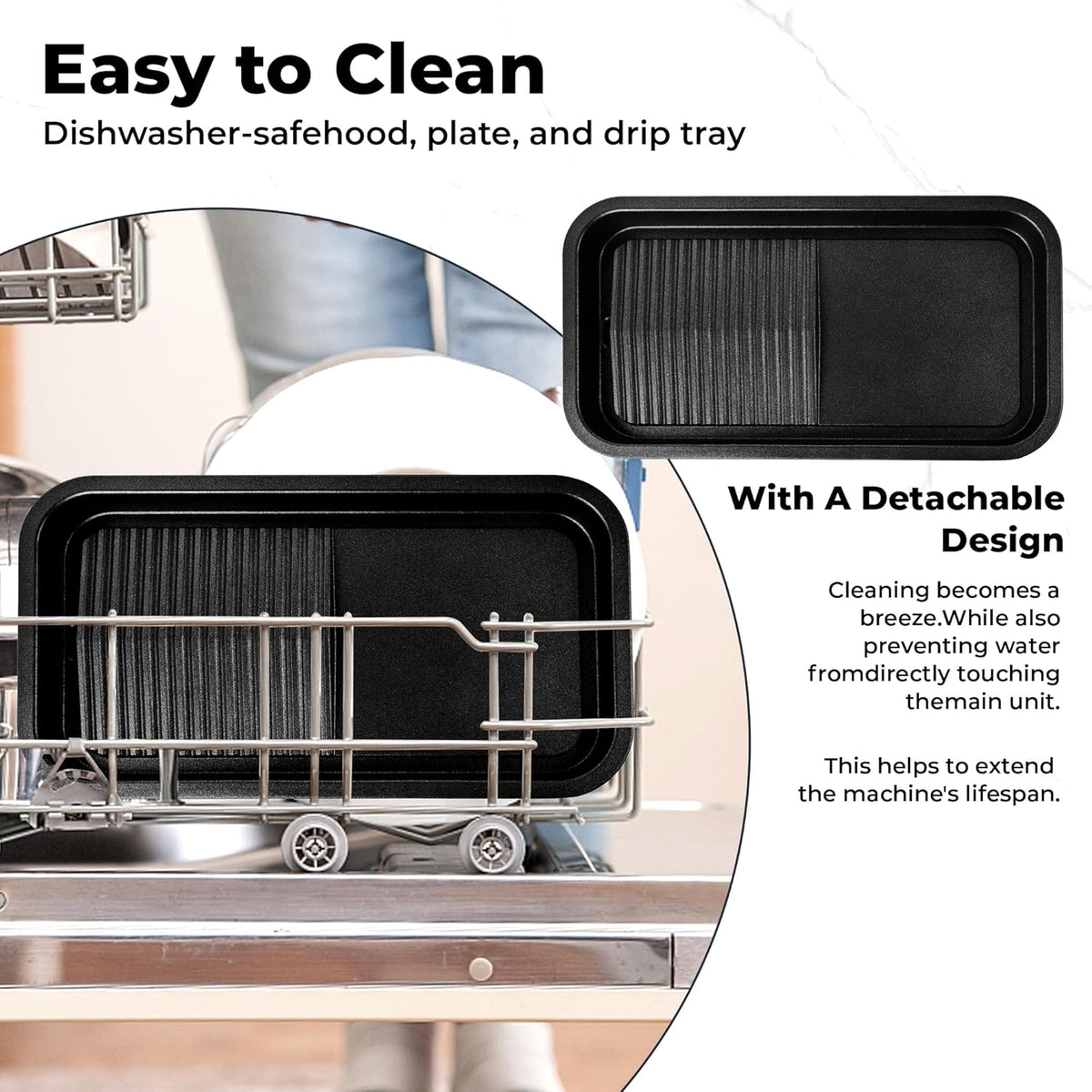 Pukomc Electric Indoor Grill,1500W,Non-Stick Cooking,Adjustable Dual Cooking Zones with,indoor grills electric smokelessSafe for Family, Party, Kitchen Use,gray