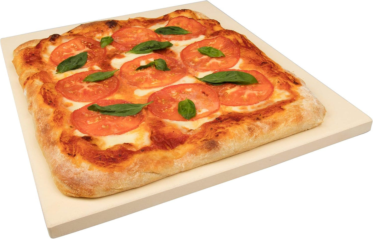 CucinaPro Pizza Stone for Oven, Grill, BBQ- Extra Thick 5/8" Cordierite Rectangular Baking Stone for Better Cooking- 16" x 14" Pan- Holds High Temp For Crispy Crust- Kitchen Essential Must Have Gift