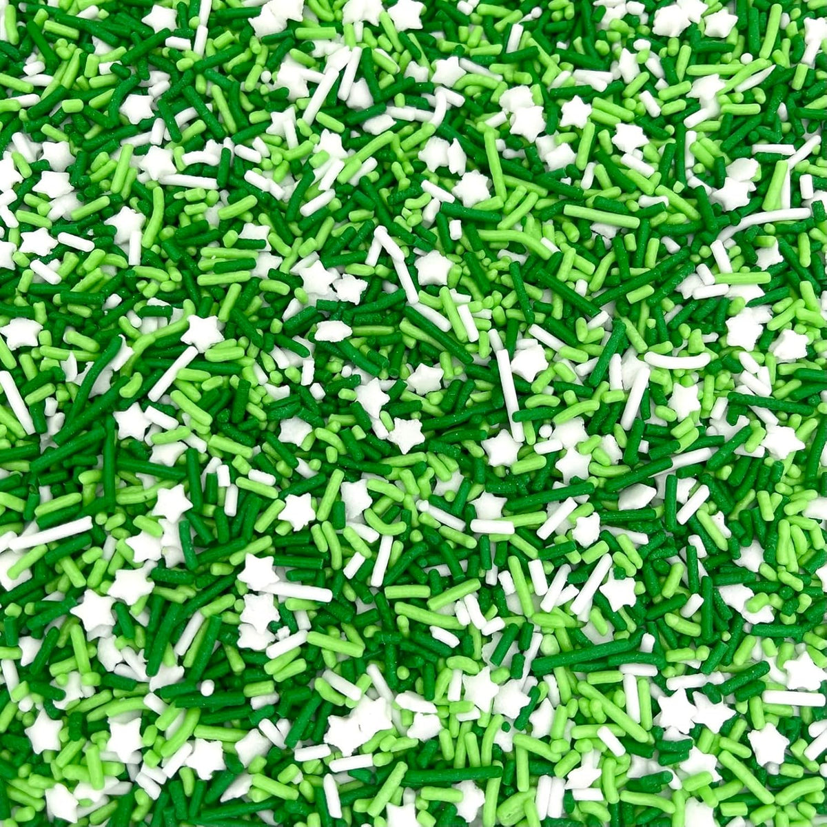 Manvscakes Sprinkles- Edible Cake and Cupcake Sprinkles with Assorted Shapes and Sizes for Parties, Metallic Sprinkle Mix for Cookies, Ice Cream, Cake and Cupcake Decorating, 4 oz (Green and Silver)