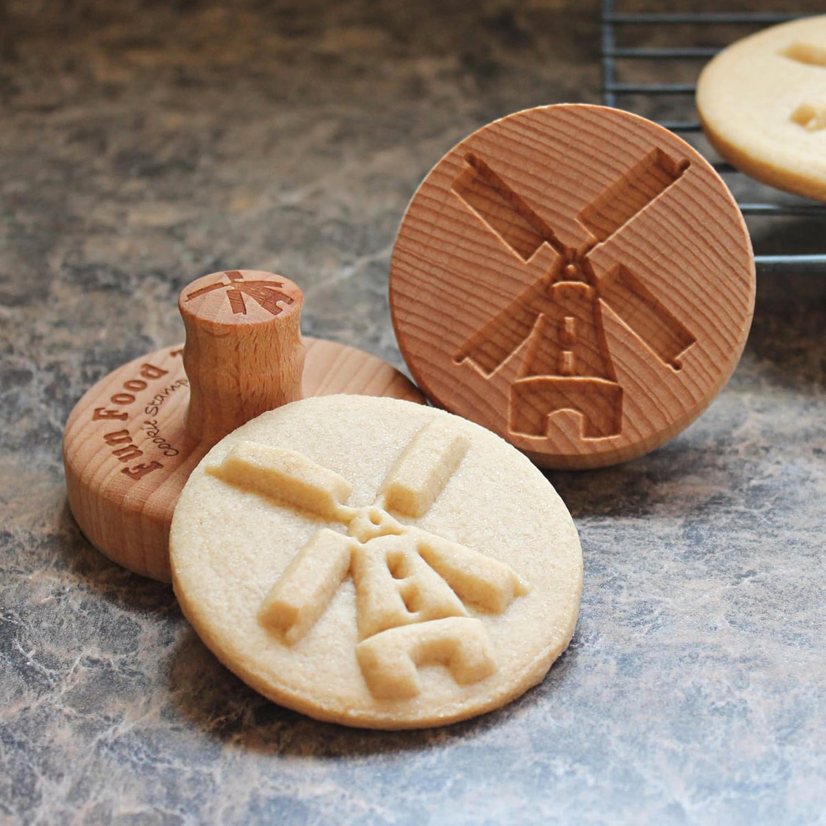 Wood Cookie Stamp, 2.5 Inch (Windmill CS-120)