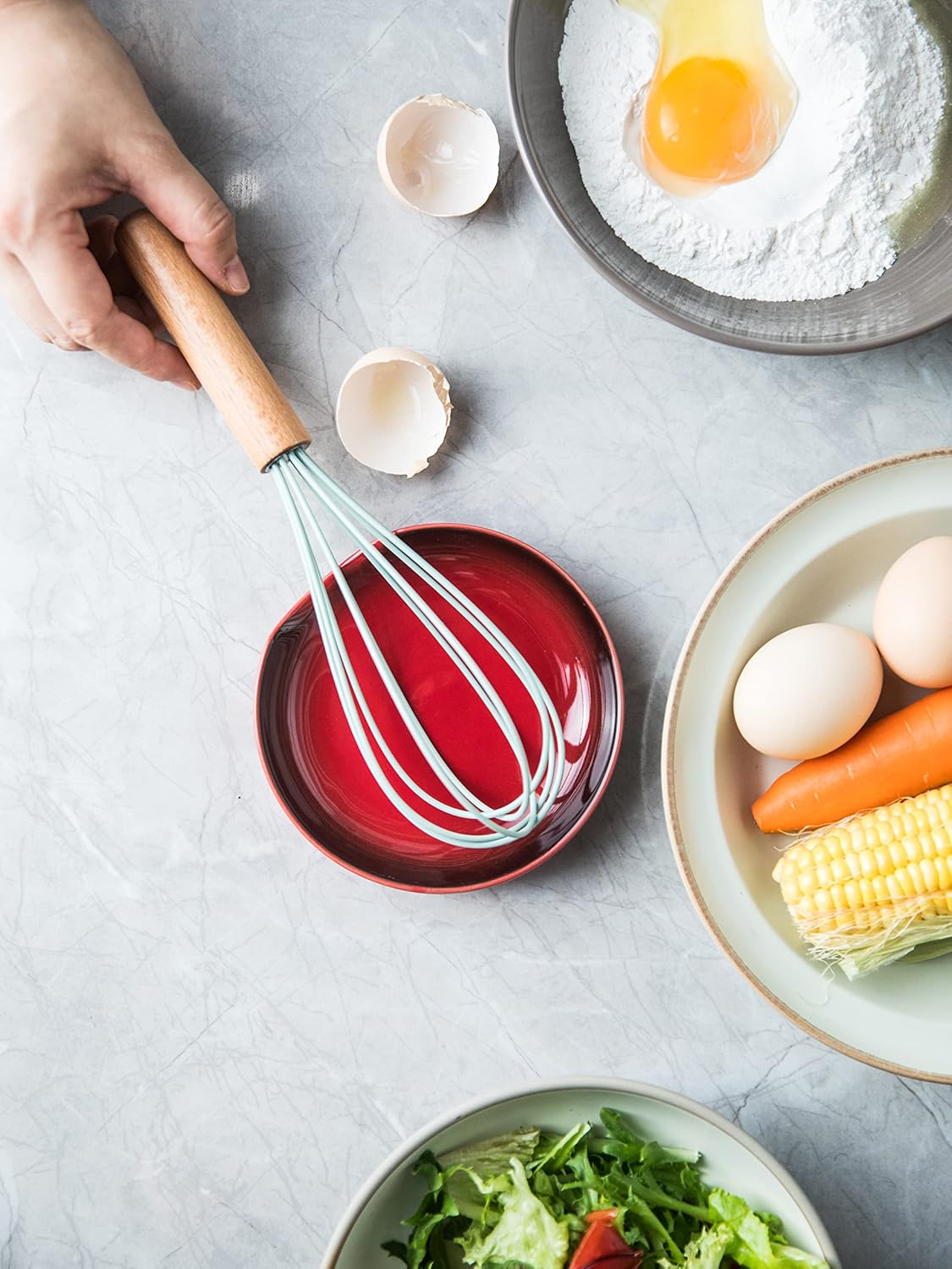 Spoon Rest for Stove Top Spatula Holder for Kitchen Counter Cute Cooking Utensil Rest for Spoons, Ladles, Tongs, Farmhouse Decor for Christmas, Red