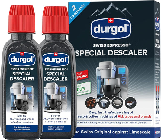 Durgol Swiss Espresso, Descaler and Decalcifier for All Brands of Espresso Machines and Coffee Makers, 4.2 Fluid Ounces (Pack of 2)