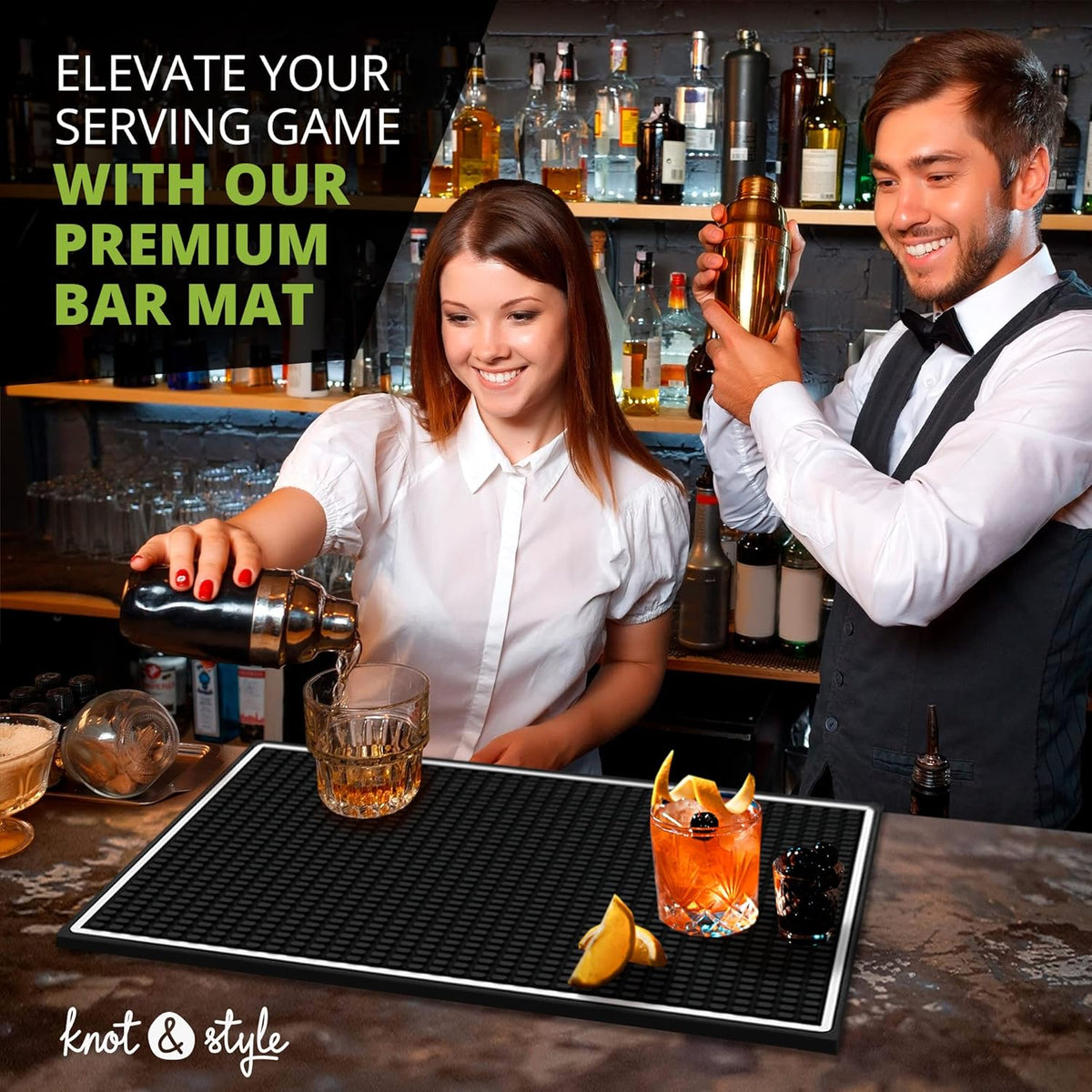 Bar Mat Spill Mat for Home Bar Decor for Home Durable Rubber 18"x12" Small Large Home Bar Accessories Bar Gifts Bar Mats for Countertop