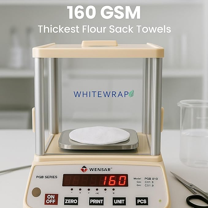 Flour Sack Towels| Tea Towel for Crafts| Kitchen Dish Cotton Blank Towel for Embroidery|Baking Bread Proofing Linen Cover| Thick Absorbent Quick Dry| 6 Pack 18"x28" White