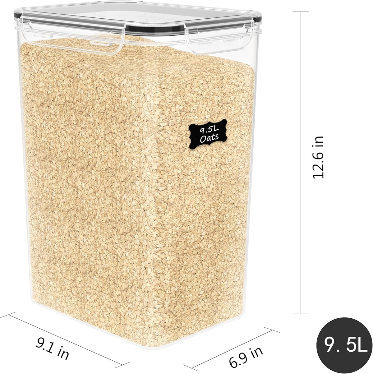 2 PC Flour Sugar Storage Containers (9.5L | 321 Oz) Extra Large Food Storage Containers with Lids - Airtight Leakproof BPA FREE Flour Container for Rice, Cereal, Sugar