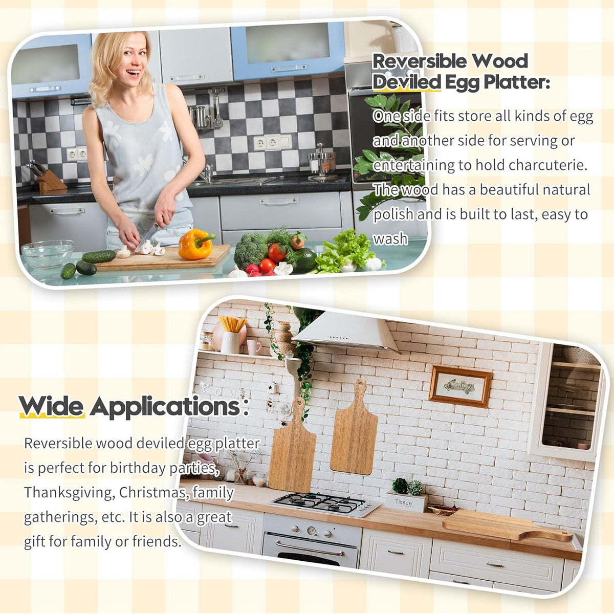 Lounsweer 6 Pcs Thicken Cutting Board Bulk Wood Board for Chopping Serving Charcuterie Material for Laser Engraving Mother' Day Wedding Housewarming Gift(Acacia)