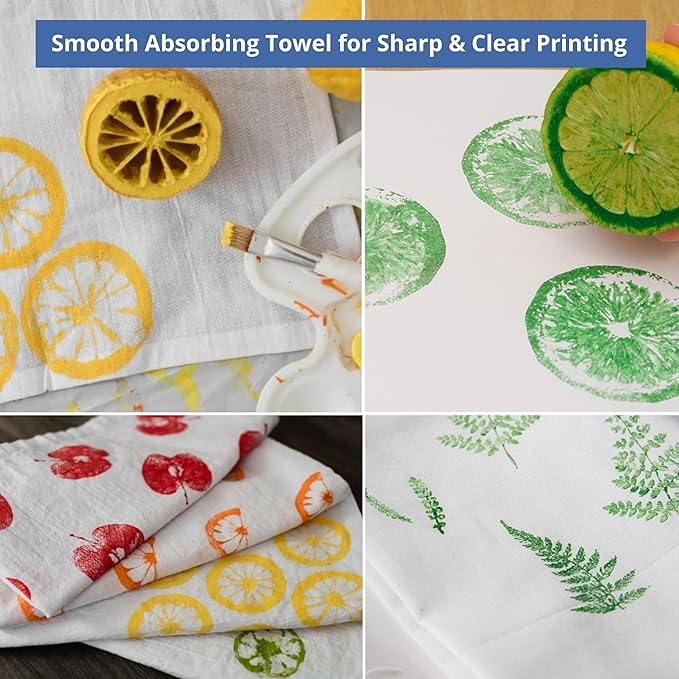 Flour Sack Towels | Tea Towel for Crafts| Kitchen Dish Cotton Blank Towel for Embroidery| Baking Bread Proofing Linen Cover| Thick Absorbent Quick Dry| 6 Pack 18"x 28" Natural