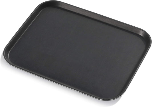 New Star Foodservice 25095 Restaurant Grade Non-Slip Tray, Plastic, Rubber Lined, Rectangular, 14-Inch x 18-Inch, Black