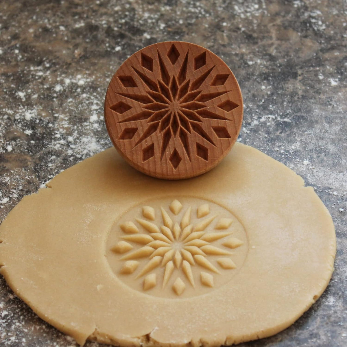 Wood Cookie Stamp, 2.5 Inch (Diamond Mandala CS-042)