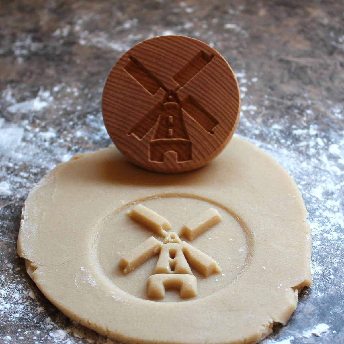 Wood Cookie Stamp, 2.5 Inch (Windmill CS-120)