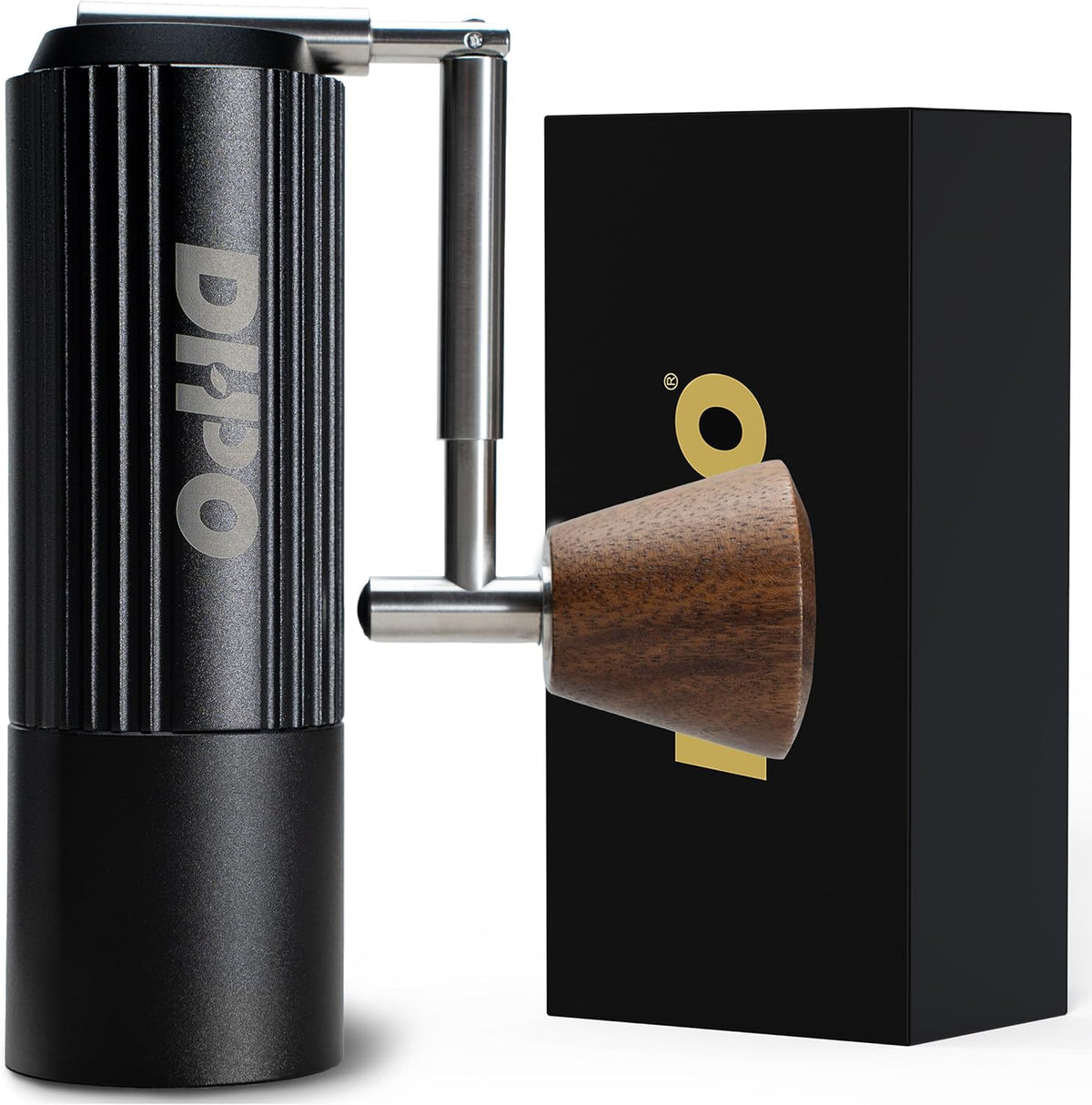 DHPO Sky-Two Manual Coffee Grinder With 7 Axis Stainless Steel Conical Burr Mill, 20g Portable Hand Coffee Grinder With Foldable Handle For Espresso, Drip, French Press, Camping, Travel, Home, Black