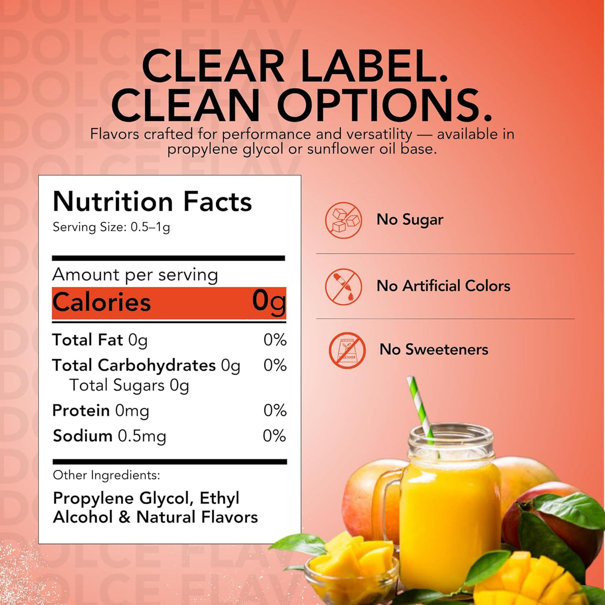 Dolce Foglia Mango Extract - 2 Ounce Water-Soluble Multipurpose Flavoring Ideal for Baked Goods, Beverages, Coffee, Desserts & Ice Cream - Mango Essence Perfect for Weight Management
