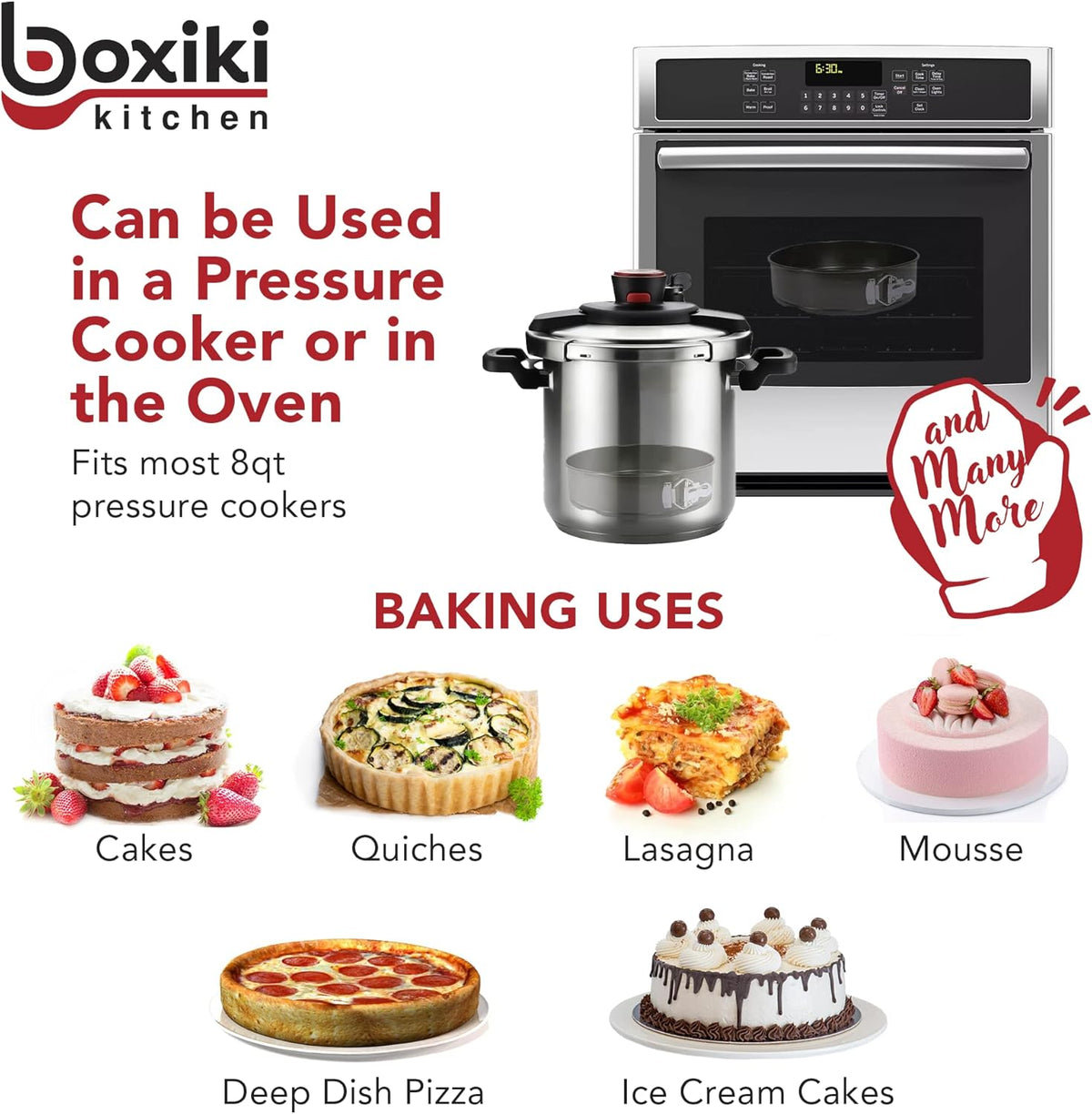 Boxiki Kitchen 10 Inch Nonstick Springform Pan, Professional Spring Form and Cheesecake Baking Mold, Leakproof Cake Pan with Silicone Handles