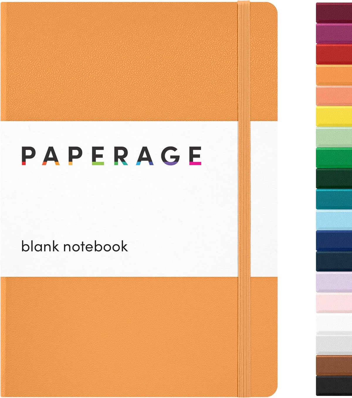 PAPERAGE Blank Journal Notebook, (Marigold), 160 Pages, Medium 5.6 in x 8 in - 100 GSM Thick Paper – Hardcover Journaling Notebook for Work, School, Note Taking or Sketching