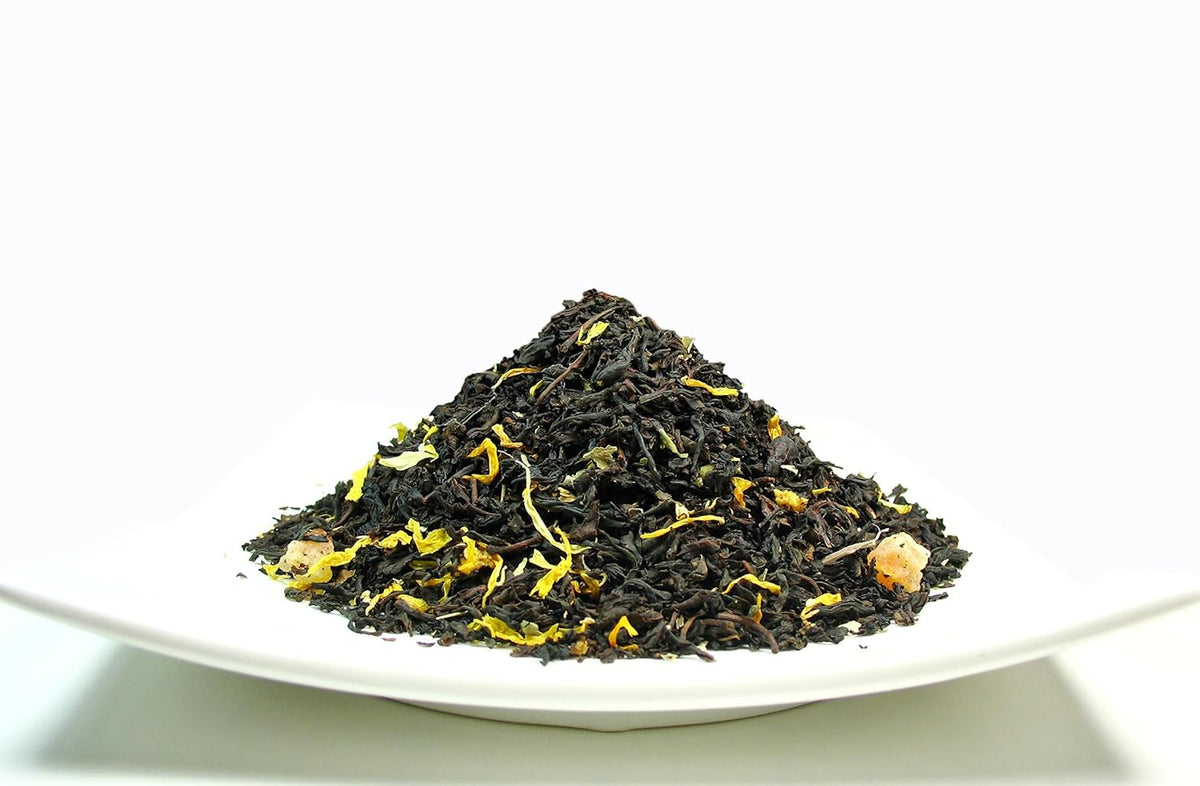 Peach Apricot Iced Tea, Ceylon Black Loose Leaf Tea blended with the essence of Apricot and Peach – 4 Oz Bag