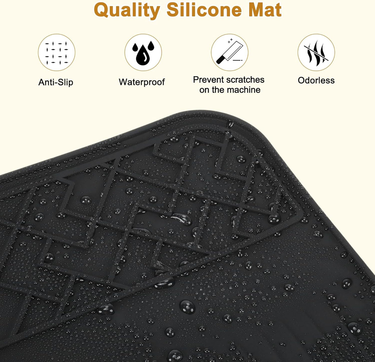 VOCOSTE Top Silicone Mat for Ninja Espresso ES601, Protects Top Surface from Scratches, Grinding Port Unblocked, Anti-Slip, Waterproof, Heat-Resistant, Fit for Ninja Luxe Cafe Accessories