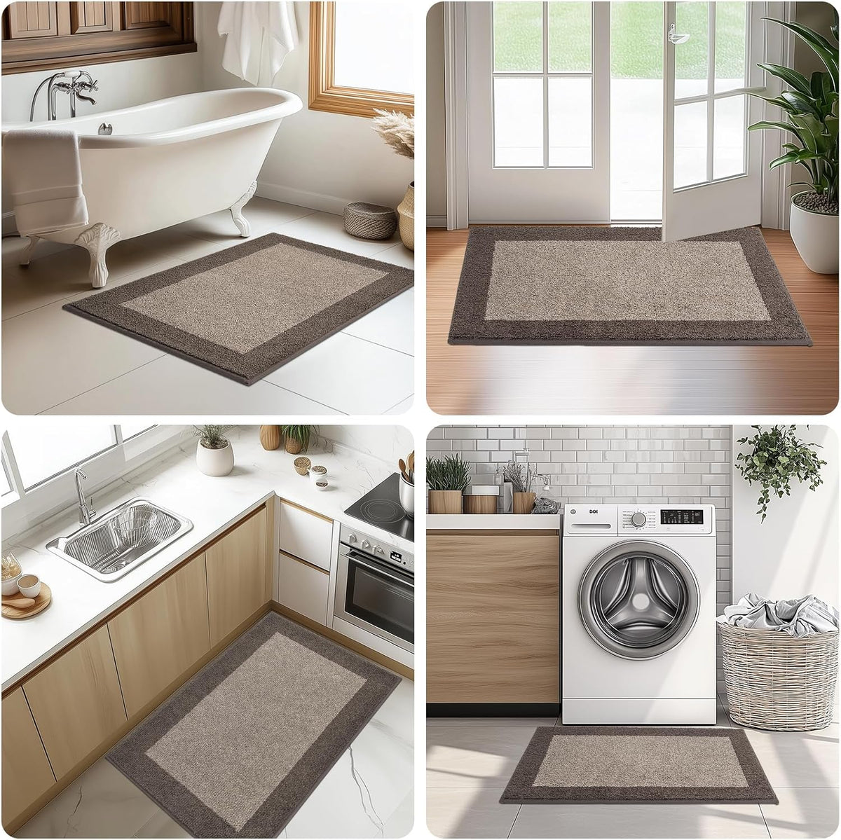 Machine Washable Kitchen Rug 32" x 48", Non Slip Indoor Door Rug, Absorbent Entrance Runner Rug for Bedroom, Hallway, Bathroom, Floor