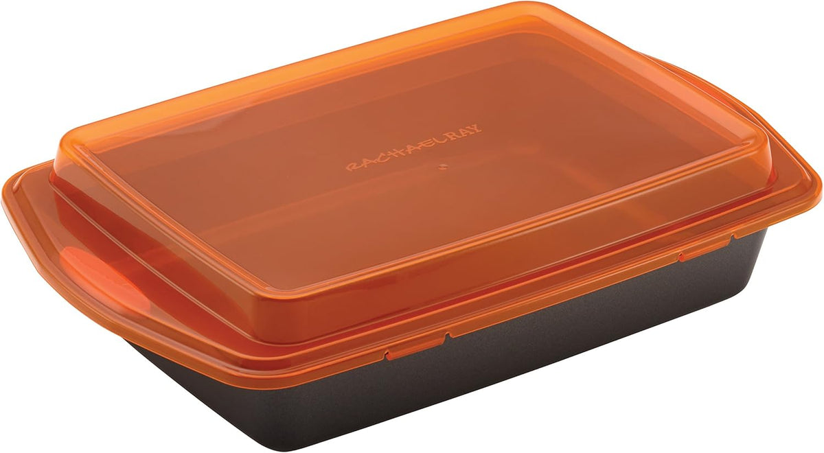 Rachael Ray Bakeware Nonstick Cake Pan With Lid and Cookie Sheet