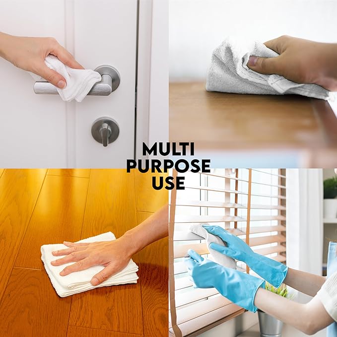 100% Cotton Terry Towels Cleaning Cloths Pack of 100 (12 x 12 Inches) White Cotton Terry Cloth Bar Rags White Bar Towels, Multipurpose High Absorbent Terry Towels for Cleaning Auto Detailing Painting