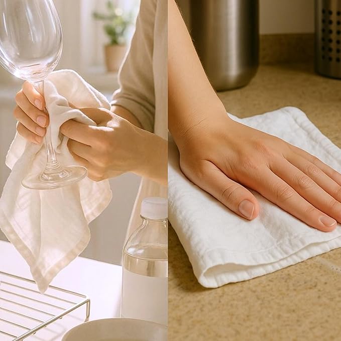 Flour Sack Towels | Tea Towel for Crafts| Kitchen Dish Cotton Blank Towel for Embroidery| Baking Bread Proofing Linen Cover| Thick Absorbent Quick Dry| 6 Pack 18"x 28" White