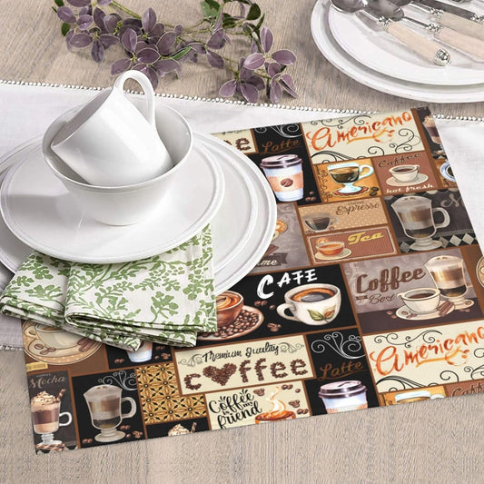 Boho Coffee Dish Drying Mat, Highly Absorbent Microfiber Kitchen Counter Pad Reusable Washable, 16*18"