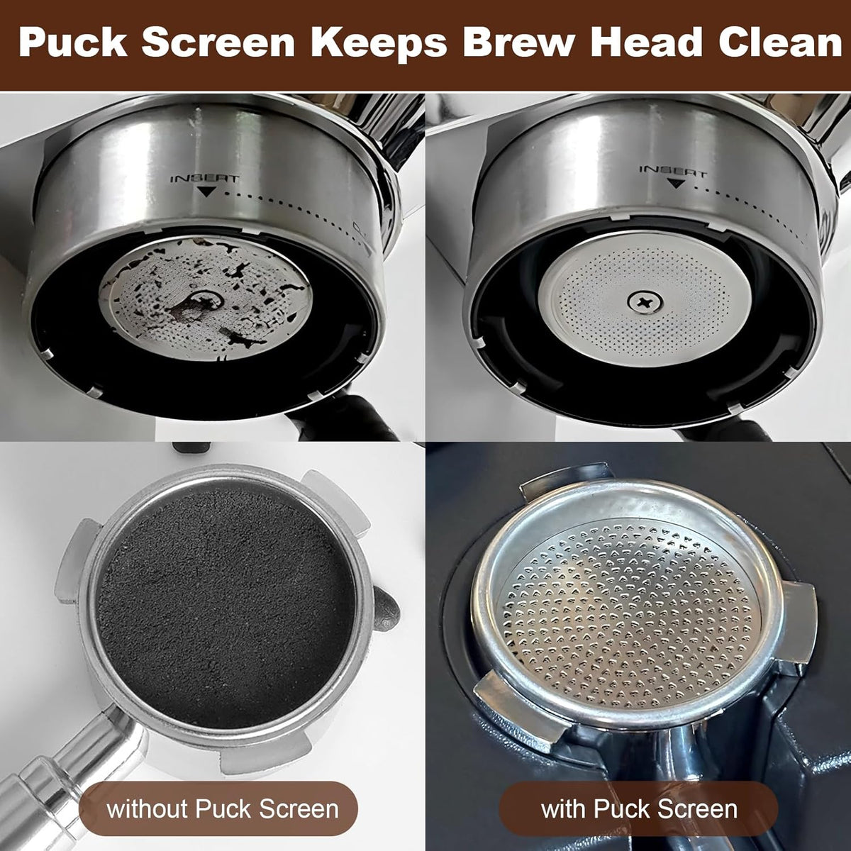 MEION 54mm Bottomless Portafilter Compatible with Breville Barista Express Machines, Sage, Barista Pro, BES870XL, BES878, BES880, Espresso Portafilter with 18g Filter Basket & Puck Screen