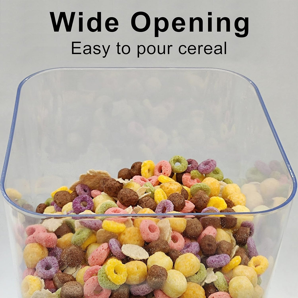 Cereal Dispenser Countertop, Cereal Containers Storage, 5L Organization and Storage Containers for Kitchen, Snack Dispenser for Rice, Grains, Nuts, Dry Food, Oatmeal, Pet food, White, 3Pc