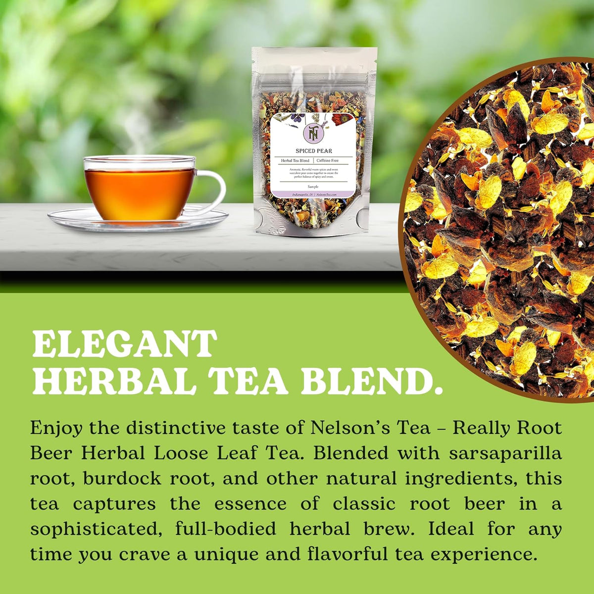 Nelson's Tea Really Root Beer - Sarsaparilla Root Herbal Loose Leaf Tea; Blend of Flavors like Sarsaparilla, Sassafras Burdock, and More! - Sample