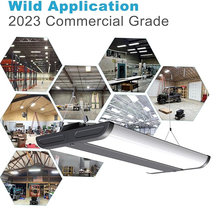 Lightdot 2FT LED High Bay Shop Lights, 100-277V 【Driver Equipped, 5 Years】 150W 21500LM [Eqv.600W MH] 5000K Linear Hanging Shop Light for Warehouse Garage -ETL Listed, 8 Pack Black