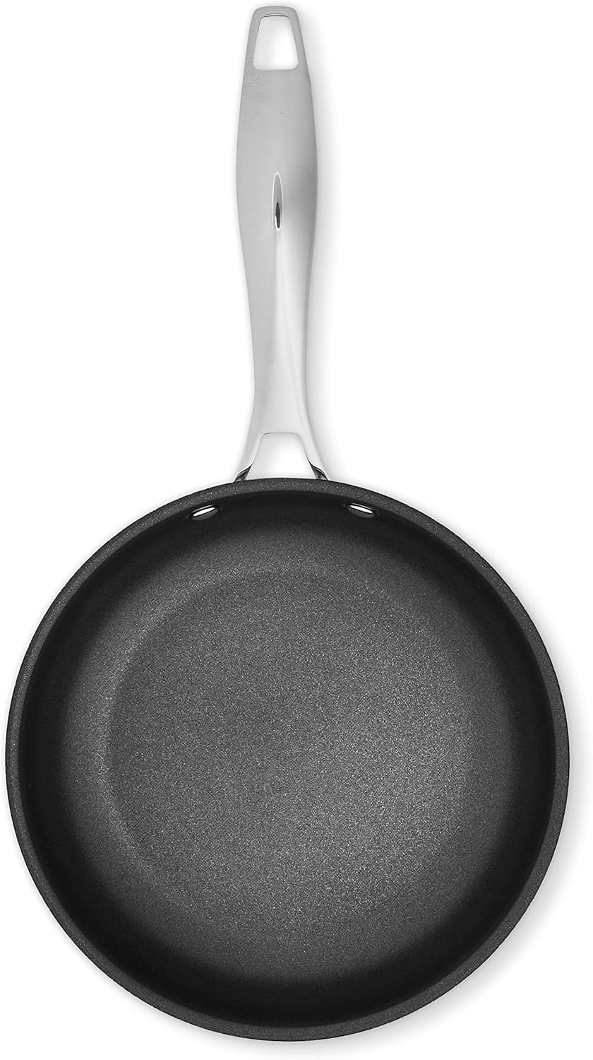 Amazon Basics 2-Piece Non-Stick Stainless Steel Fry Pan Set, Oven and Induction Safe, 10-Inch and 8-Inch