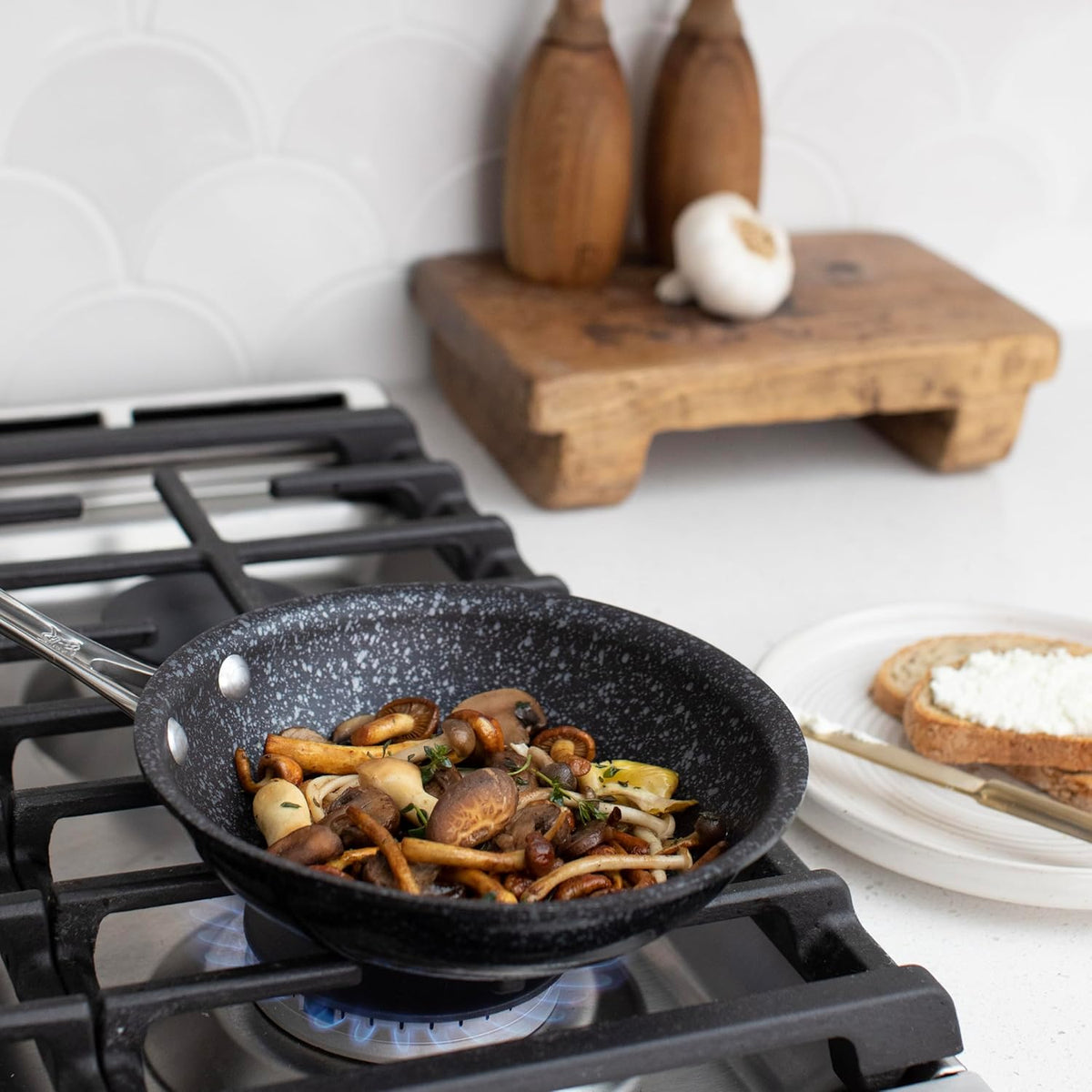 Nordic Ware Basalt Aluminum Saute Skillet, 8-Inch, Ceramic Coating
