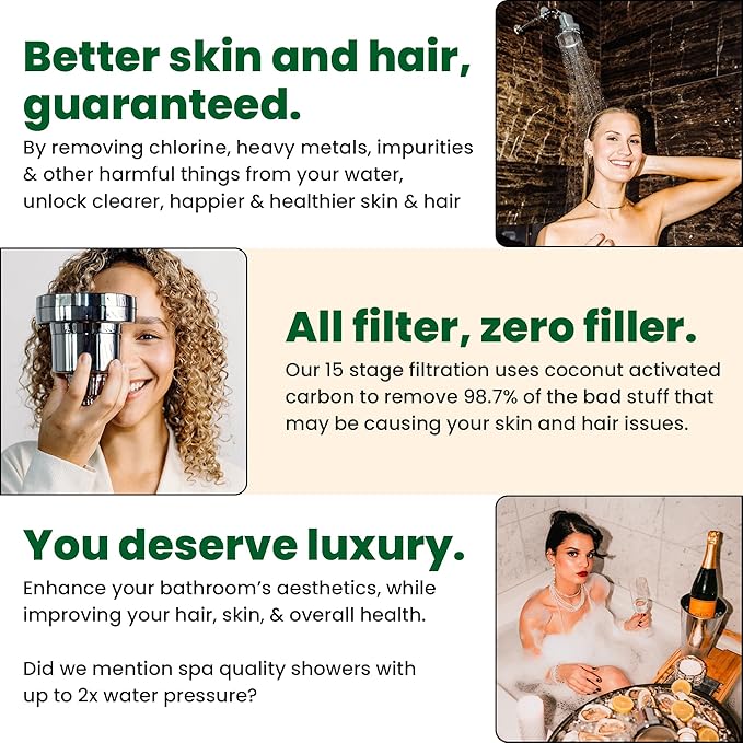 Shower Head Water Filter Replacement For The Eskiin Showerhead - High Pressure Shower Heads Replacement For Smooth Hair & Skin - Replacement Cartridge Fits The Eskiin Filtered Shower Head