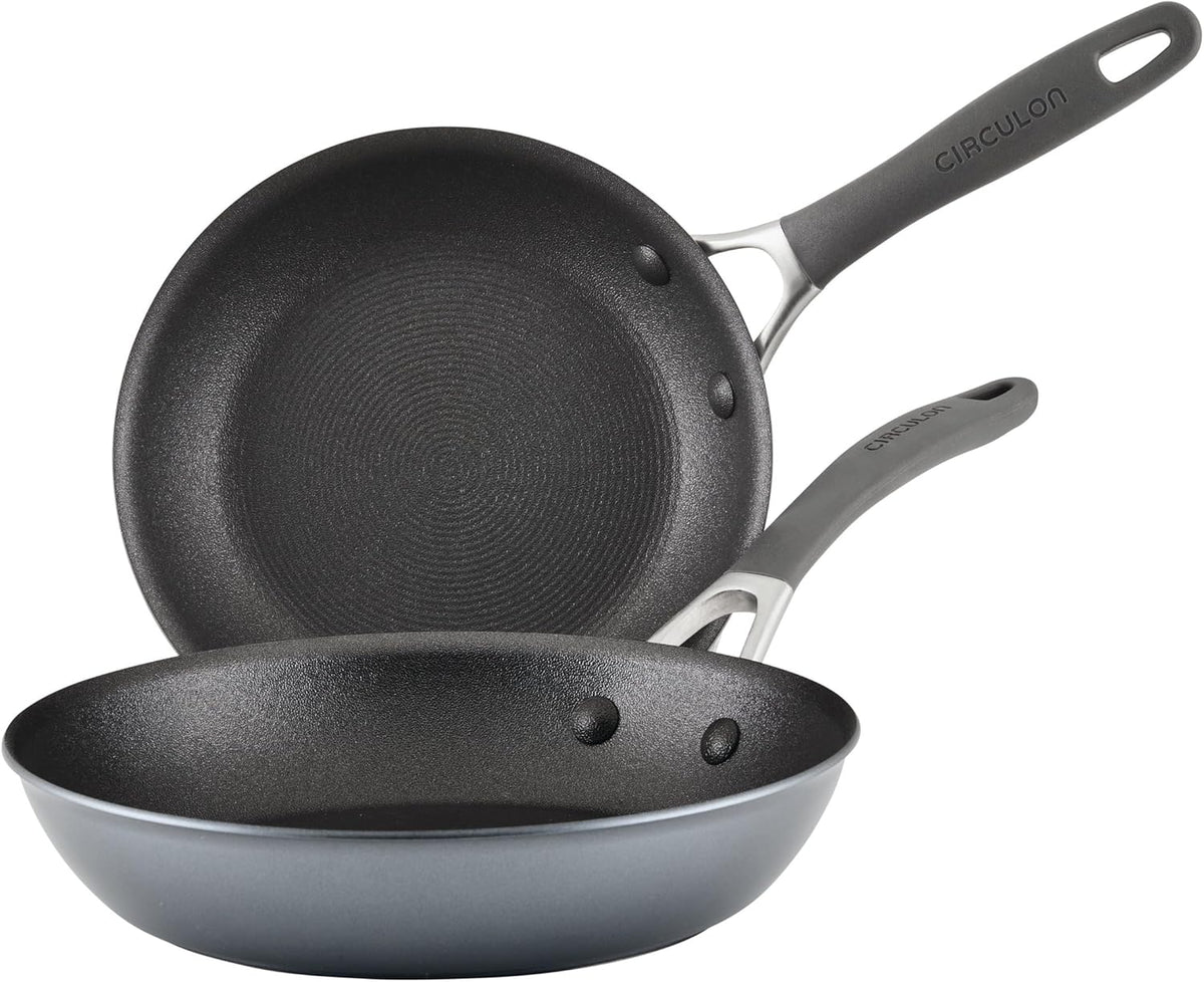 Circulon A1 Series with ScratchDefense Technology Nonstick Induction Frying Pans/Skillet Set, 8.5 Inch and 10 Inch - Graphite, Skillet Set (8.5" & 10")