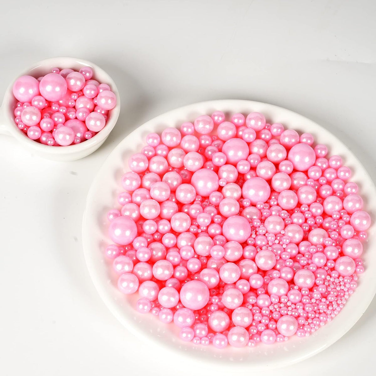 Kasvan Pink Pearl Sugar Sprinkles - Edible Candy Pearls 130g/4.58 Oz, Mix Size, Baking Cake Decorations, Ice Cream Toppings and Cookie Decorating, Wedding Party Chirstmas Supplies