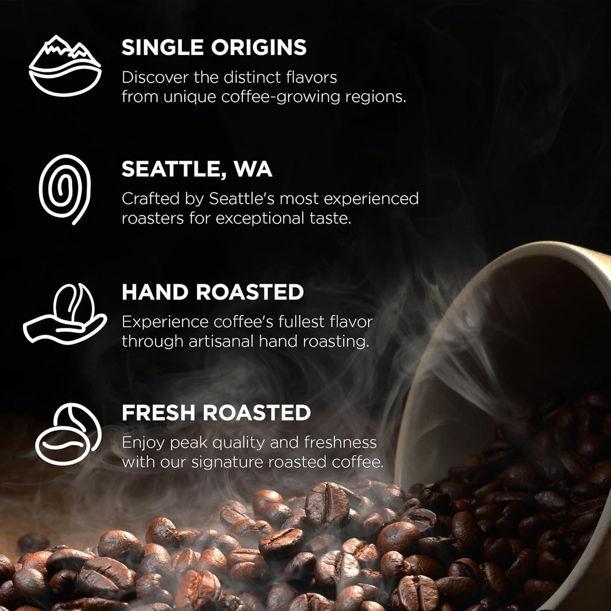 Fonte Coffee Roaster - French Press Coffee - Medium-Dark Fresh Roast - Roasted in Seattle - Single Origin - 12 oz - Spicy, Smoky, Bittersweet Chocolate, Peat - Cerrado