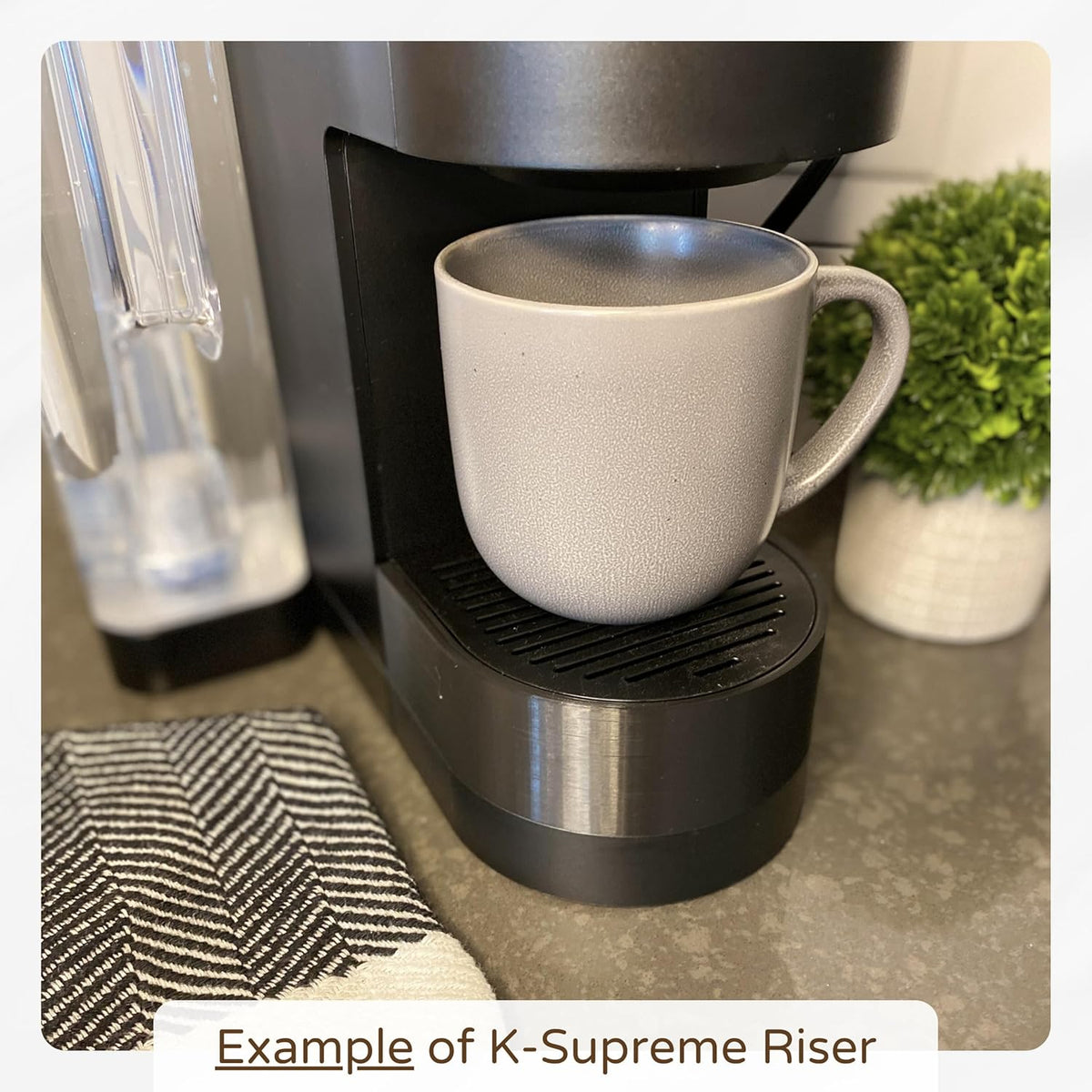 Drip Tray Mug/Cup Riser Made for the Keurig to Reduce Splashes - Riser Only (Black, K-Cafe 1.7 inches Tall)