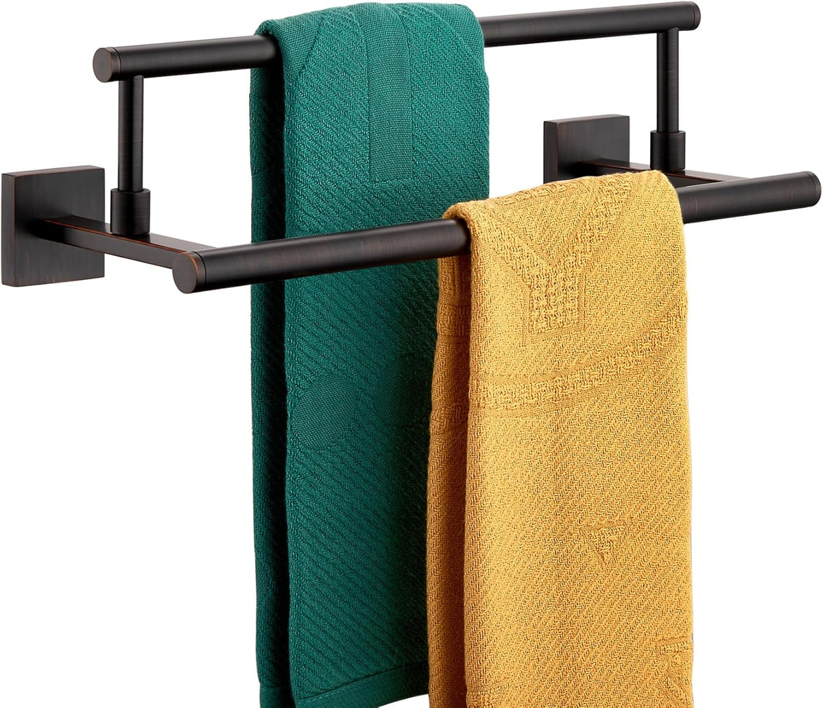 KOKOSIRI Hand Towel Bar 16-Inch Towel Holder Bathroom Rack for Bath Cabinet Towel Rails Oil Rubbed Bronze Stainless Steel B5009ORB-L16