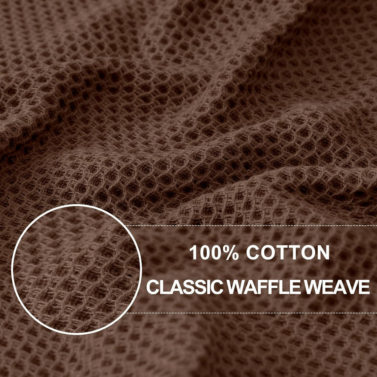 Homaxy 100% Cotton Waffle Weave Kitchen Dish Cloths, Ultra Soft Absorbent Quick Drying Dish Towels, 12 x 12 Inches, 8-Pack, Coffee